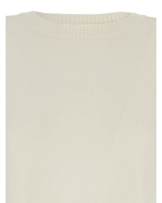 P.A.R.O.S.H. White P.A.R.O..H. Asymmetric Hem Wool Sweater