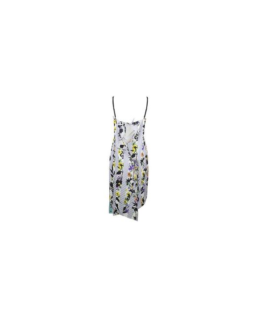 Off-White c/o Virgil Abloh White Striped Floral Print Dress