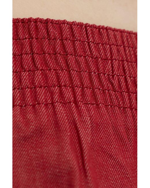 A.P.C. Red Smocked Strap Top