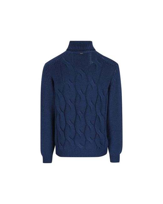 Herno Blue Cable-Knit Sweater for men