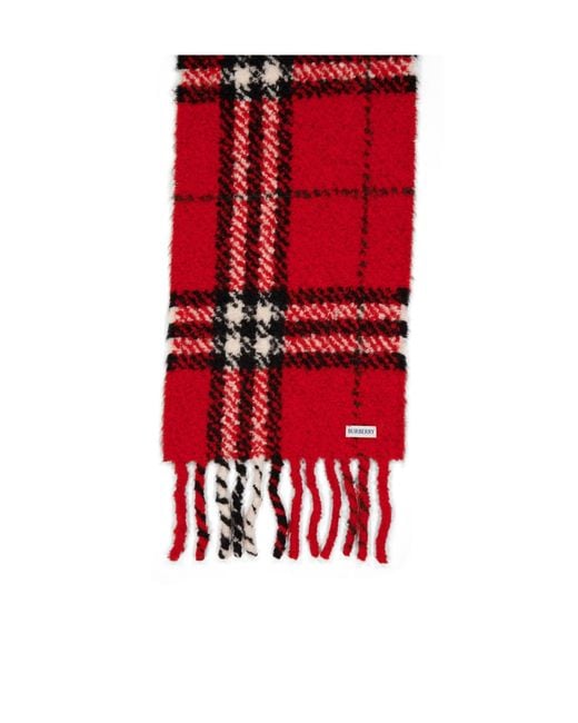Burberry Red Plaid Pattern Scarf for men