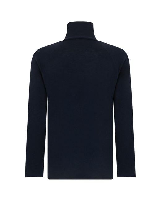 Roberto Collina Blue High Neck Knitted Sweater for men