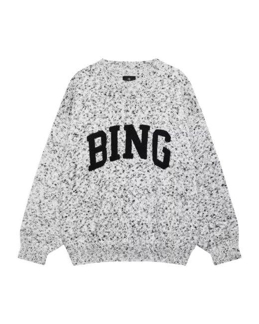 Anine Bing Gray Long-Sleeved Sweater