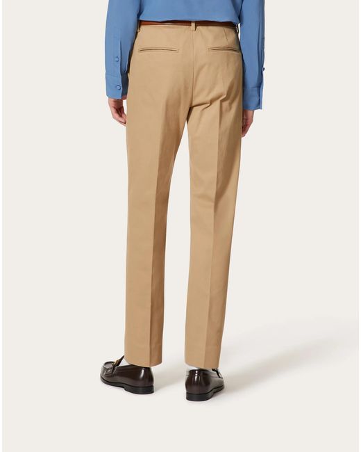 Valentino Natural Slim Cut Straight Leg Trousers for men