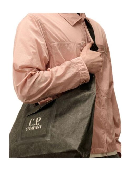 C P Company Black Flap Messenger Bag for men