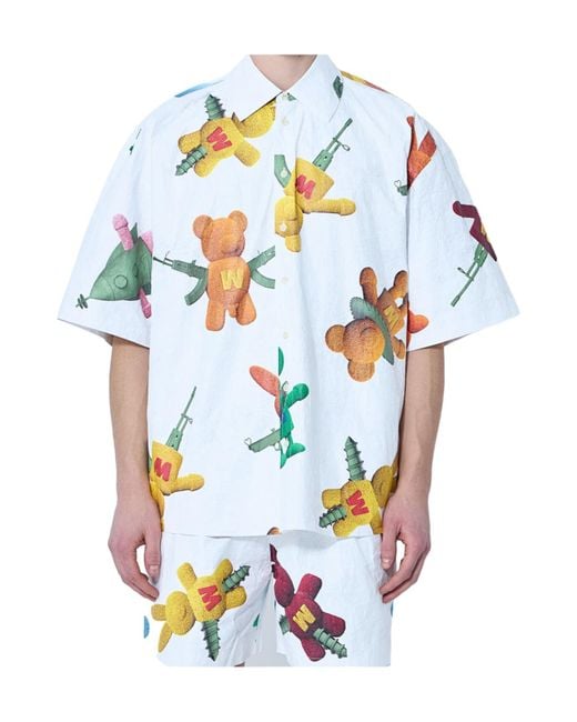 Walter Van Beirendonck Blue Star Pattern Shirt for men