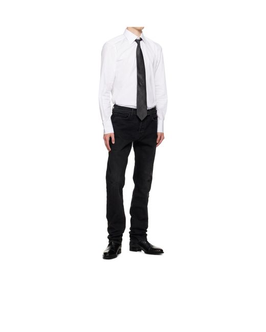 Tom Ford Black Mouline Herringbone Tie for men