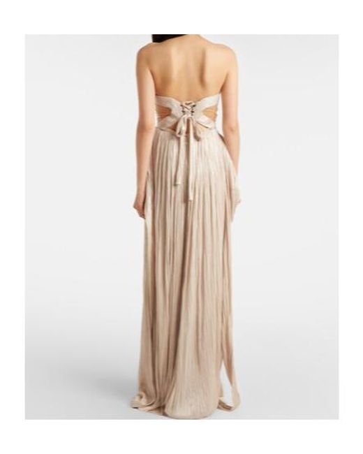 Maria Lucia Hohan Natural Kamina Cutout Silk Tulle Bustier Gown