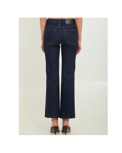 Khaite Blue Clara Cropped Flared Jeans