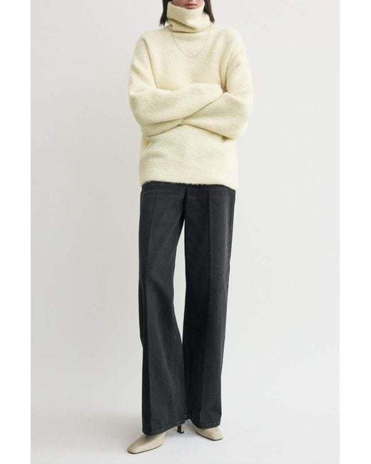 Totême White Totême Bouclé Turtleneck Jumper