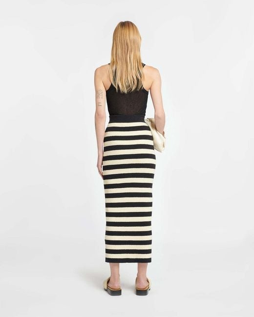 Nanushka Black Nima Striped Terry-Cloth Skirt
