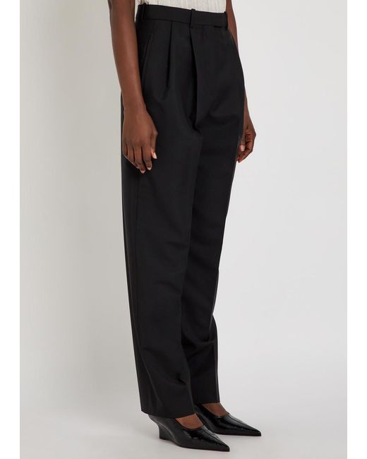 Givenchy Black Wool And Mohair-Blend Trousers