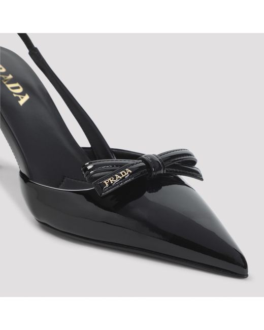 Prada Metallic Pointed-Toe Slingback Pumps