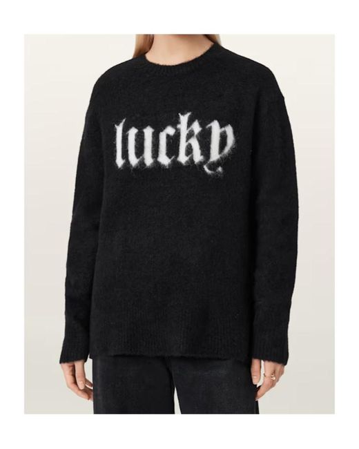 AllSaints Black Lucky Intarsia Sweater