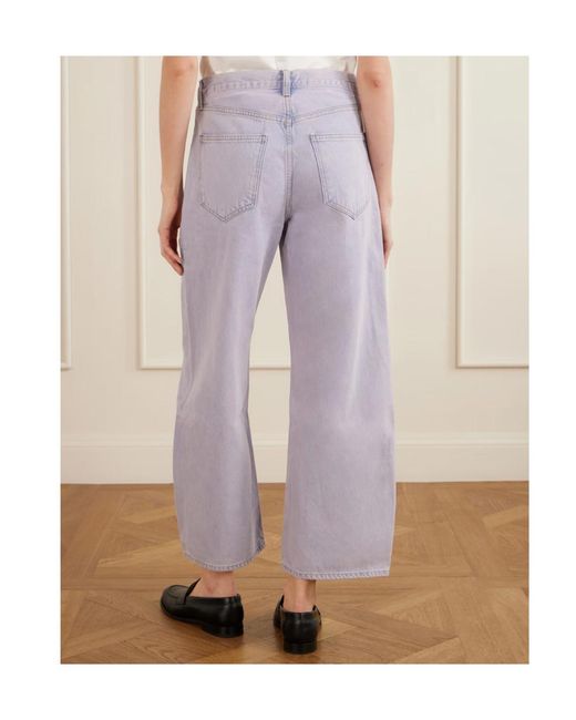 Agolde Purple High-Waisted Wide-Leg Jeans