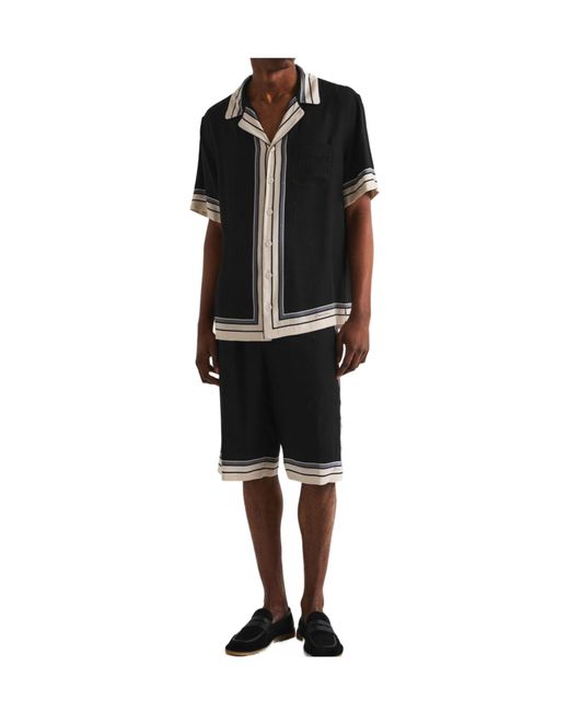 Dolce & Gabbana Black Vertical Striped Short Sleeve Shirt for men