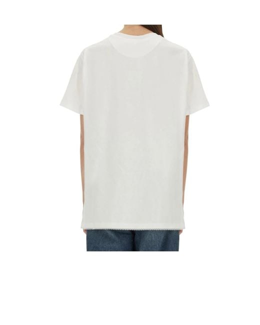 Stella McCartney Blue Lace-Insert Graphic Boxy T-Shirt