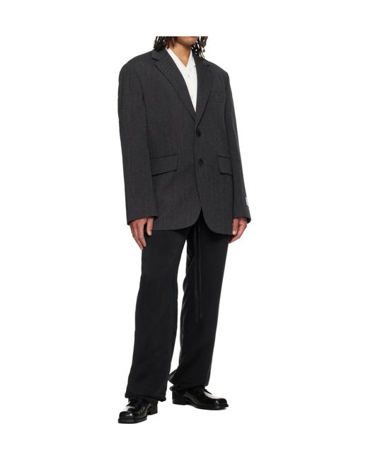 Wooyoungmi Blue Single-Breasted Long-Sleeved Suit Jacket for men