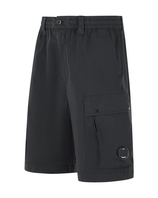 C P Company Gray Cargo Lens Pocket Shorts for men