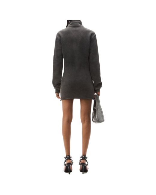 Alexander Wang Gray Half-Zip Mini Dress