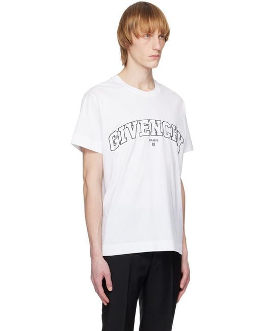 Givenchy White Logo-Embroidered Jersey T-Shirt for men