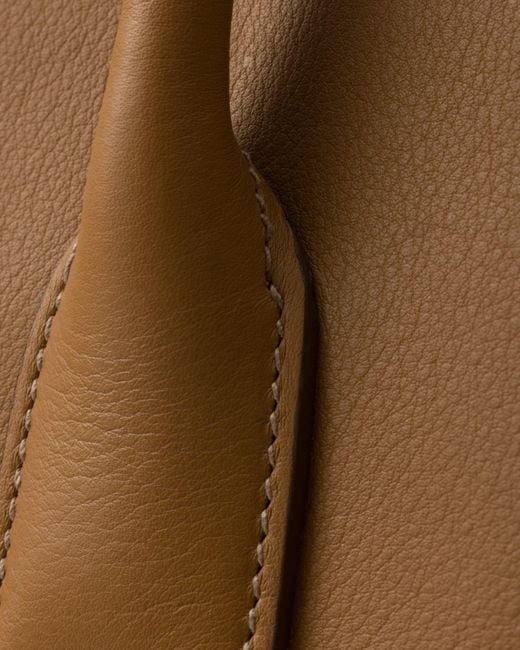 Prada Brown Logo Detailed Open Top Large Tote Bag