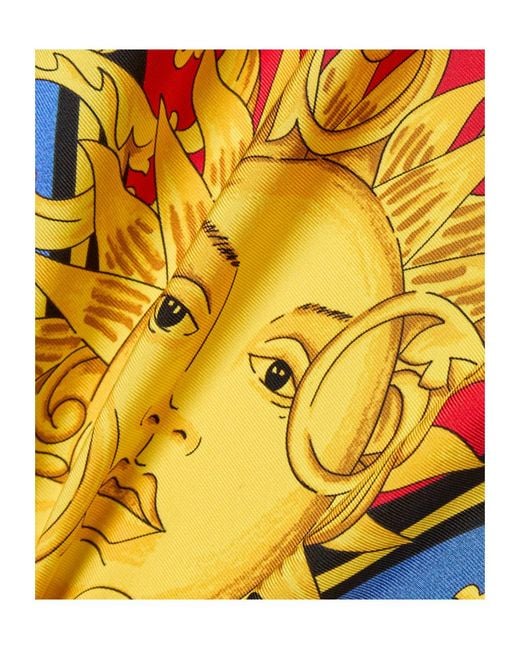 Versace Red Foulard Printed Silk Twill Scarf