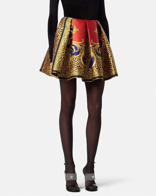 Versace Red Volume-Pleats Ballet Mini Skirt