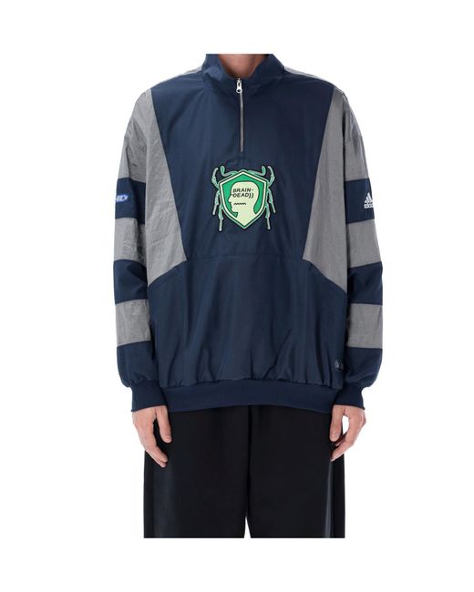Adidas Originals Blue X Brain Dead Half-Zip Track Sweatshirt for men