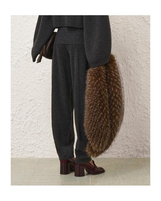 Zimmermann Gray Valiant Knit Barrel Pant
