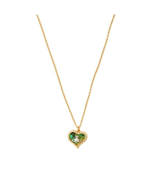 Vivienne Westwood Metallic Crystal-Embellished Heart Necklace