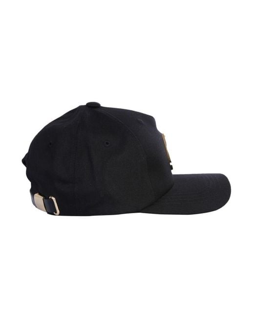 Moose Knuckles Black Metallic Logo Icon Cap for men