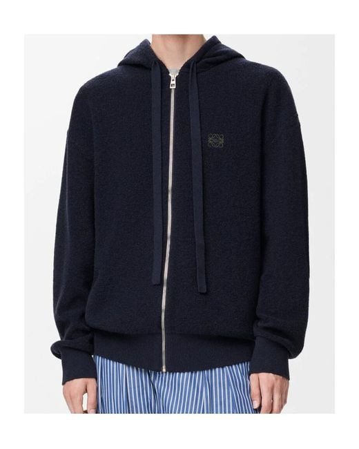 Loewe Blue Anagram Zip-Up Hoodie for men