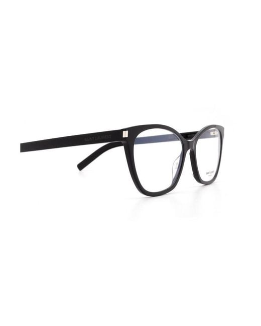 Saint Laurent White Eyewear Cat-Eye Glasses