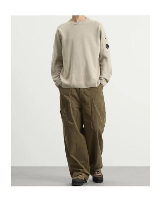 C P Company Gray Lens Sleeve Knitted Sweater for men