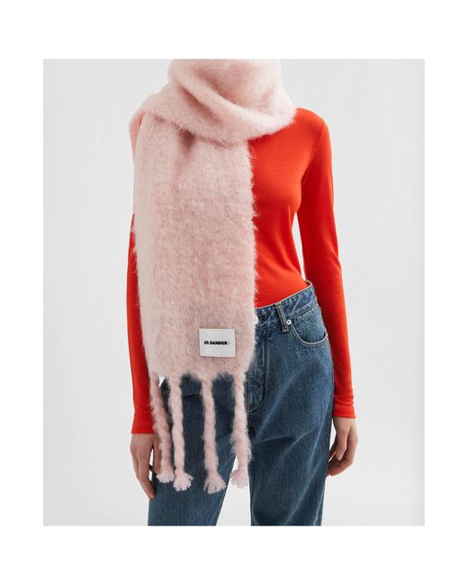 Jil Sander Pink Wool Blend Scarf