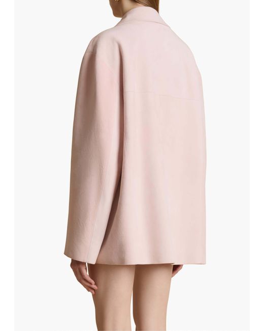 Khaite Pink Long-Sleeved Leather Jacket