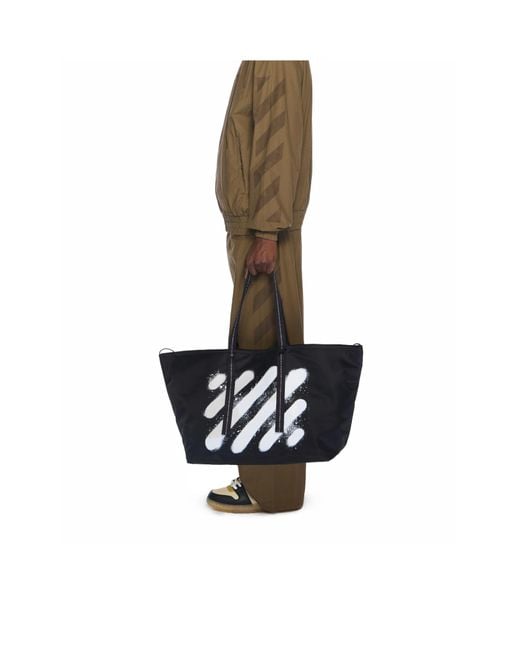 Off-White c/o Virgil Abloh Black Diagonal Spray Top Handle Bag for men