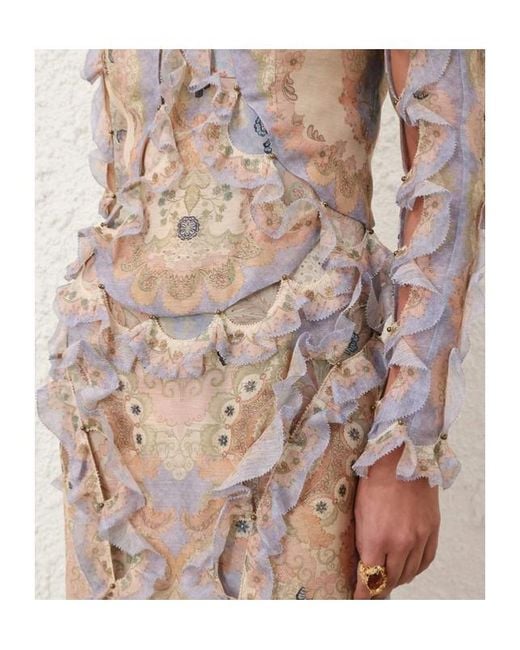Zimmermann Natural Rebellion Ruffled Floral Maxi Dress