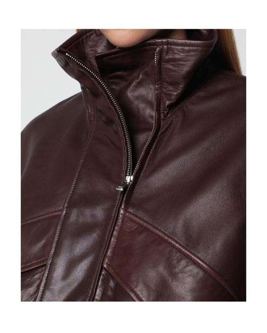 Nour Hammour Brown Bomber Jacket