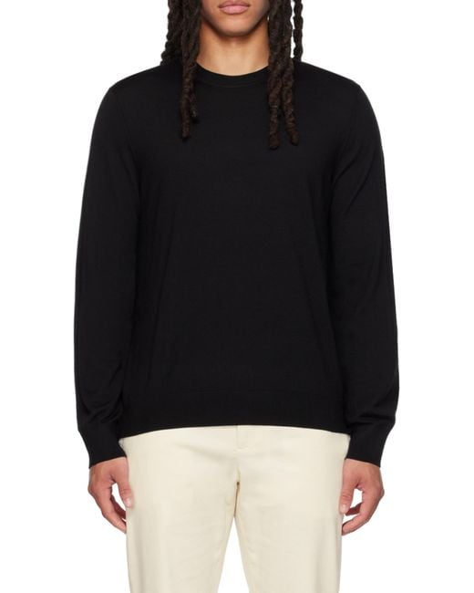 Theory Black Round-Neck Knitted Pullover for men
