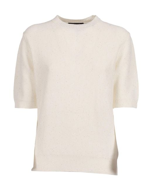 Fabiana Filippi White Short-Sleeved Crewneck Jumper