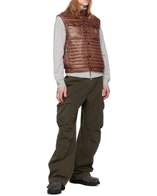 Moncler Brown Ollon Down Gilet for men