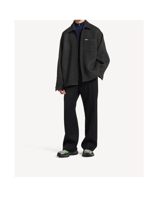 Balenciaga Black Zip-Up Brushed Overshirt for men