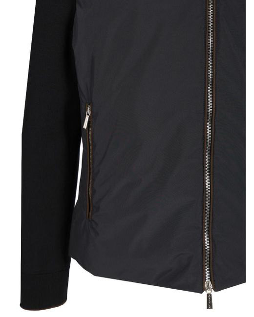 Moorer Black Evan H Stp Zip-Up High Neck Jacket for men
