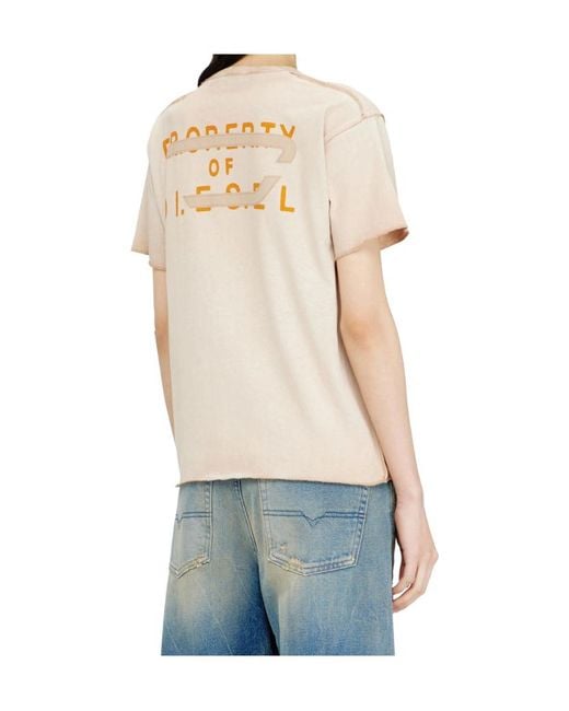 DIESEL White Ily Logo-Print T-Shirt