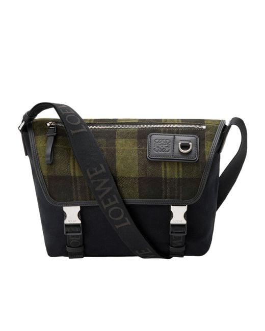 Loewe Black Medium Flap Shoulder Bag for men