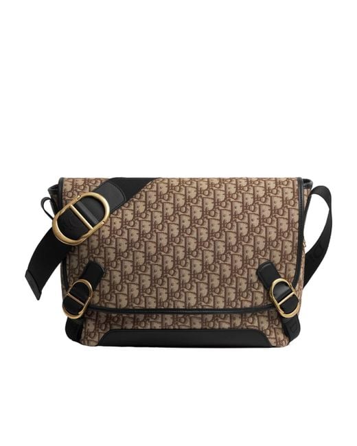 Dior Brown Medium Jett Messenger Bag With Flap for men