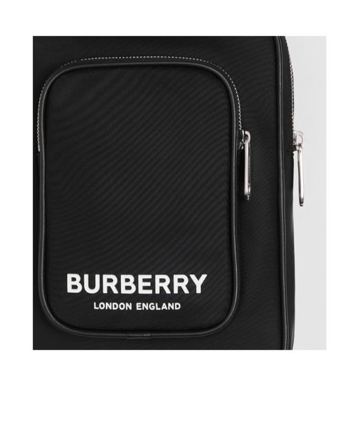 Burberry Black Kieran Logo Printed Shoulder Bag for men