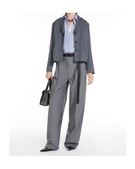 Max Mara Gray Studio Juanita Belted Straight Leg Trousers